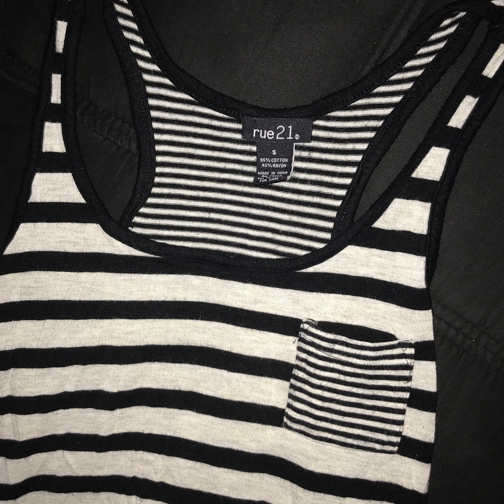 Black and White striped tank top